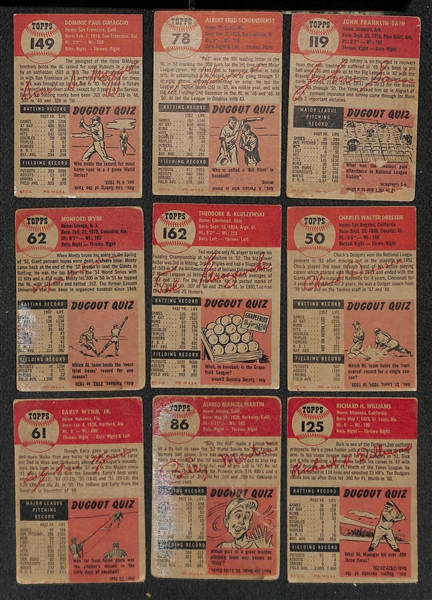 Lot of (200) 1953 Topps Baseball Cards w. Dom DiMaggio