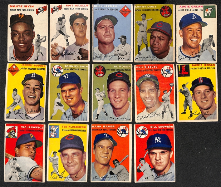  Lot of (200) 1954 Topps Baseball Cards w. Monte Irvin