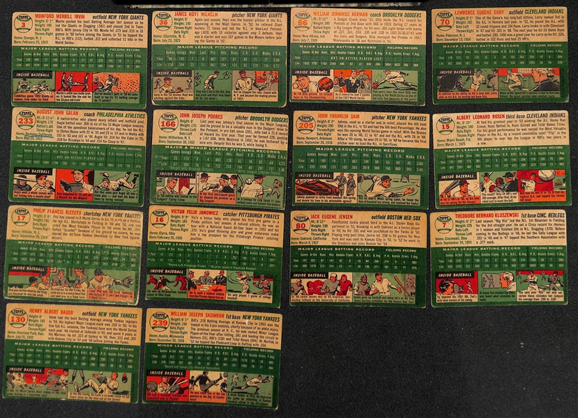  Lot of (200) 1954 Topps Baseball Cards w. Monte Irvin