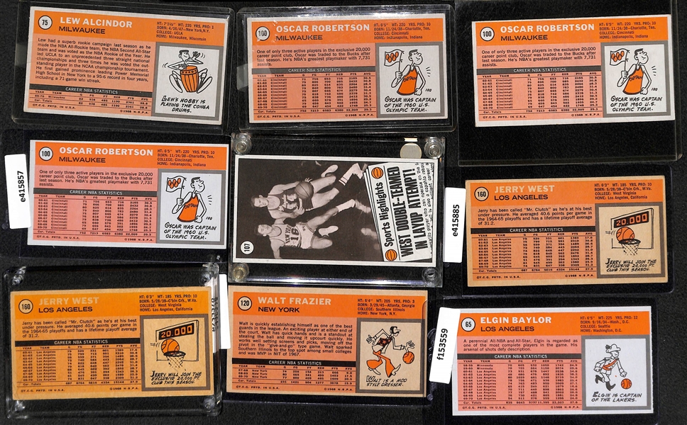 Lot of (21) 1969 & 1970 Topps Basketball Stars w. Alcindor, Robertson, West, Frazier and Others