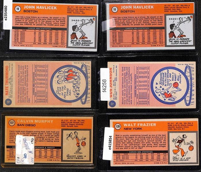 Lot of (21) 1969 & 1970 Topps Basketball Stars w. Alcindor, Robertson, West, Frazier and Others