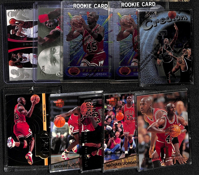 Lot of (10) Michael Jordan 1990s Basketball Cards w. (2) 1995 Finest