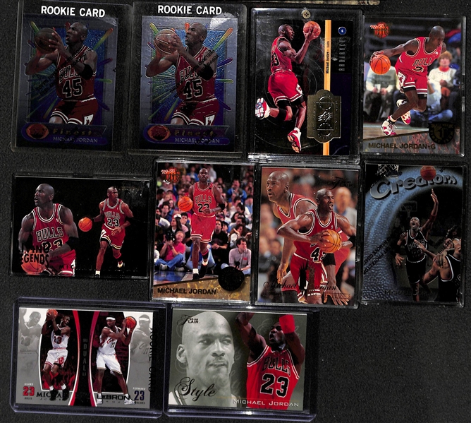 Lot of (10) Michael Jordan 1990s Basketball Cards w. (2) 1995 Finest