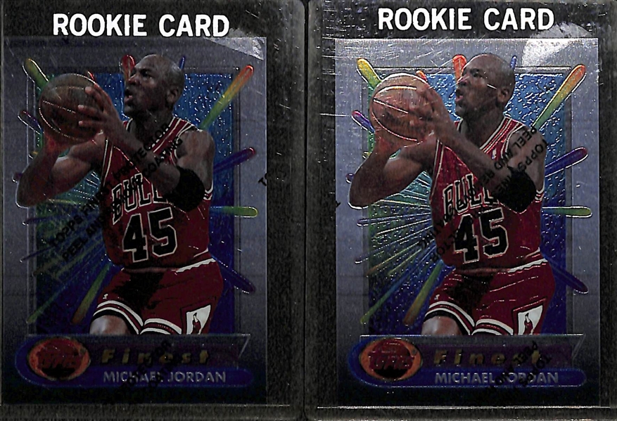 Lot of (10) Michael Jordan 1990s Basketball Cards w. (2) 1995 Finest