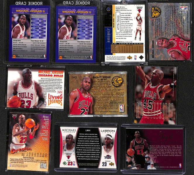 Lot of (10) Michael Jordan 1990s Basketball Cards w. (2) 1995 Finest