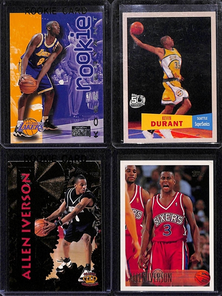 Lot of (21) Basketball Rookie Cards w. Bryant, Durant, O'Neal, Iverson, Tatum, Wade, Carter, and Others