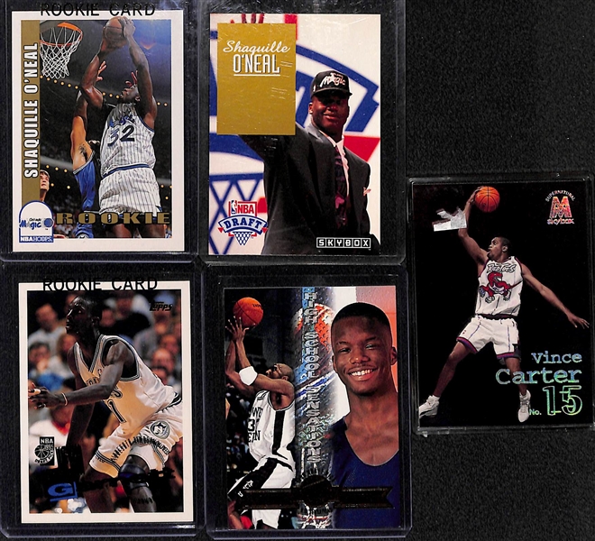 Lot of (21) Basketball Rookie Cards w. Bryant, Durant, O'Neal, Iverson, Tatum, Wade, Carter, and Others