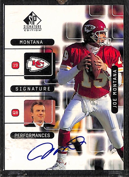 Lot of (5) NFL Quarterback Autographs Including Joe Montana and Matt Ryan Rookie