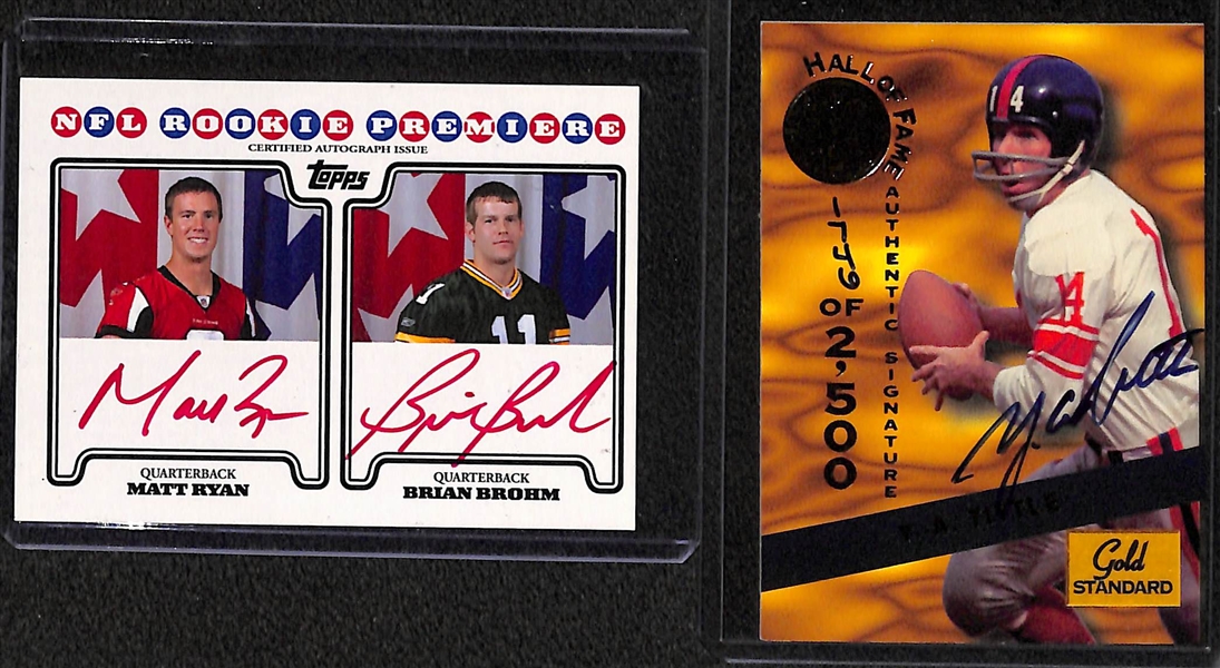 Lot of (5) NFL Quarterback Autographs Including Joe Montana and Matt Ryan Rookie