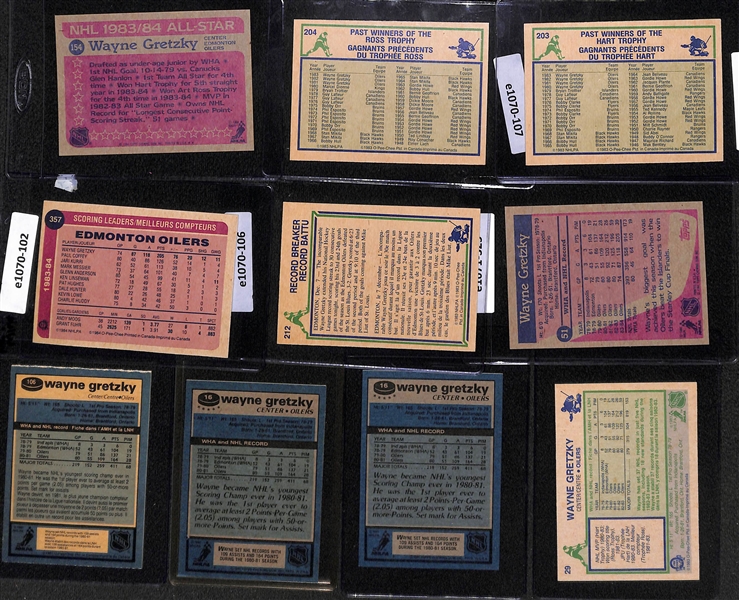 Lot of (21) 1980s and 90s Wayne Gretzky Hockey Cards