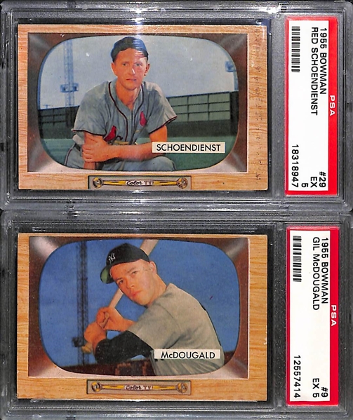 Lot of (9) 1952-1955 Graded Baseball Cards w/ Spahn, Kaline, Reese and More