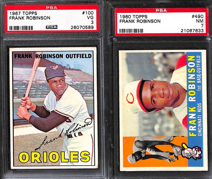 Lot of (16) 1950s, 60s and 70s Graded Baseball Cards w. Frank Robinson, Richie Ashburn and 1960 Robin Roberts PSA 8