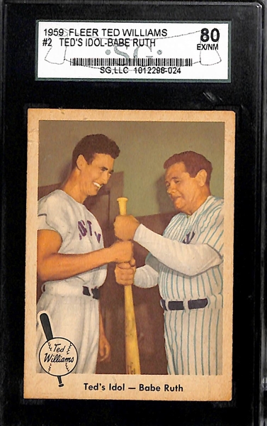 Lot of (4) 1950s and 60s SGC Graded Baseball Cards w. Ted Williams and Carl Yastrzemski 