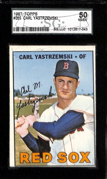 Lot of (4) 1950s and 60s SGC Graded Baseball Cards w. Ted Williams and Carl Yastrzemski 