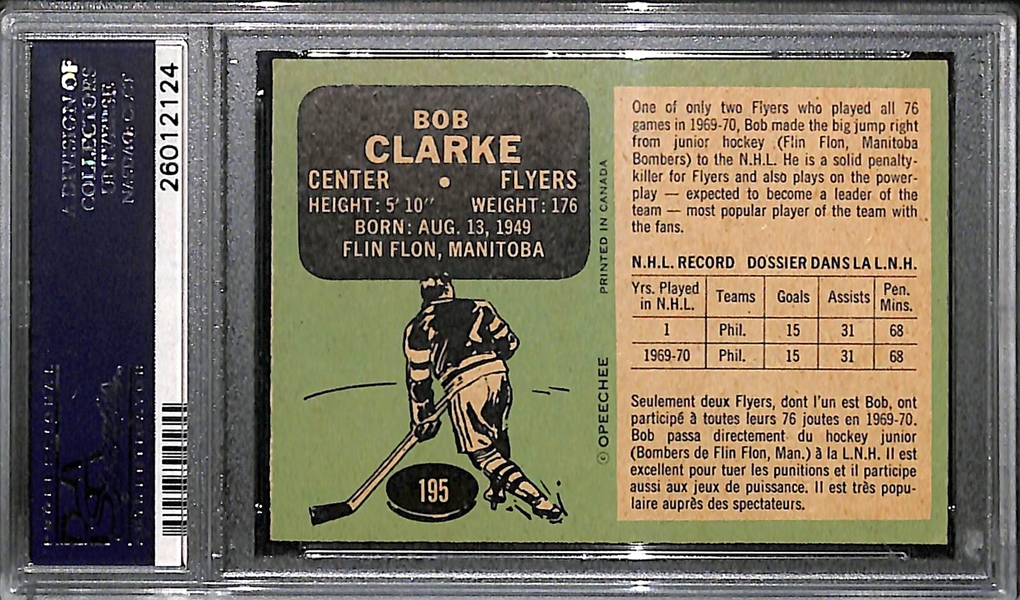 1970 O-Pee-Chee Bob Clarke Rookie Graded PSA 6