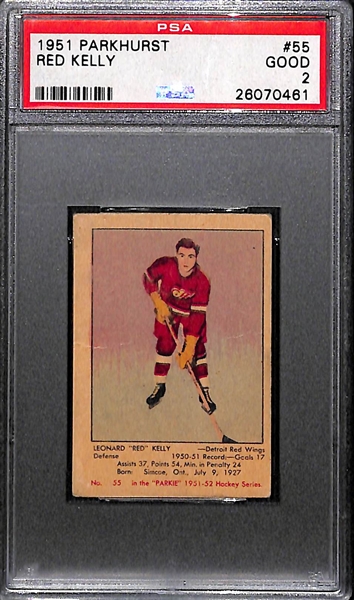 1951 Parkhurst Red Kelly Rookie Graded PSA 2