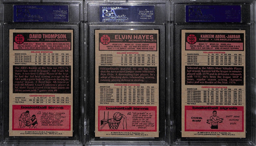 Lot of (15) 1976 Topps Basketball Cards w. (6) PSA Graded Featuring Erving, Jabbar, Maravich