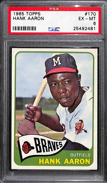 1965 and 1967 Topps Hank Aaron PSA Graded Baseball Cards