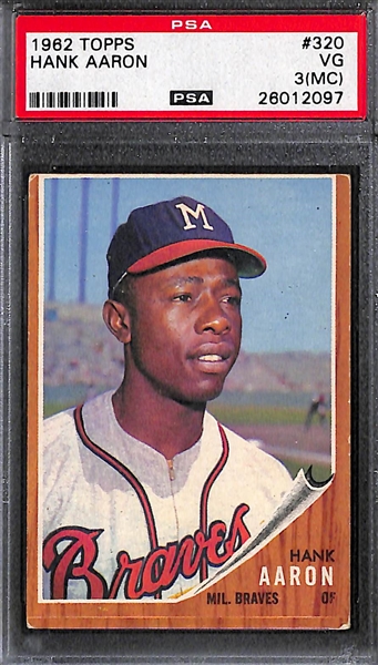 Lot of (4) 1962-64 Hank Aaron PSA Graded Baseball Cards