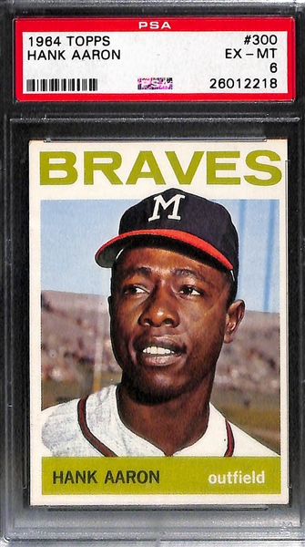 Lot of (4) 1962-64 Hank Aaron PSA Graded Baseball Cards