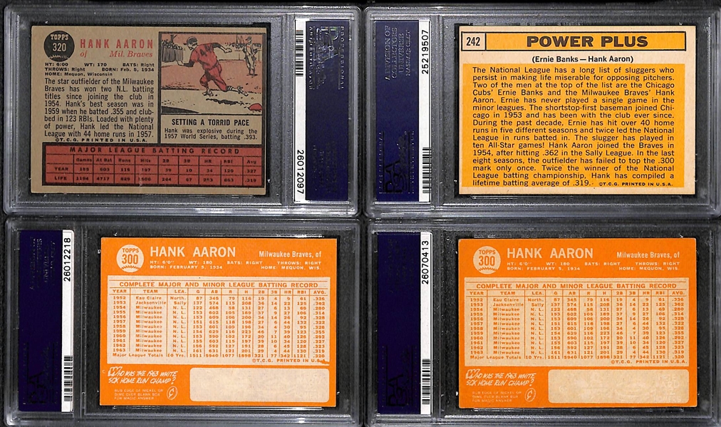 Lot of (4) 1962-64 Hank Aaron PSA Graded Baseball Cards