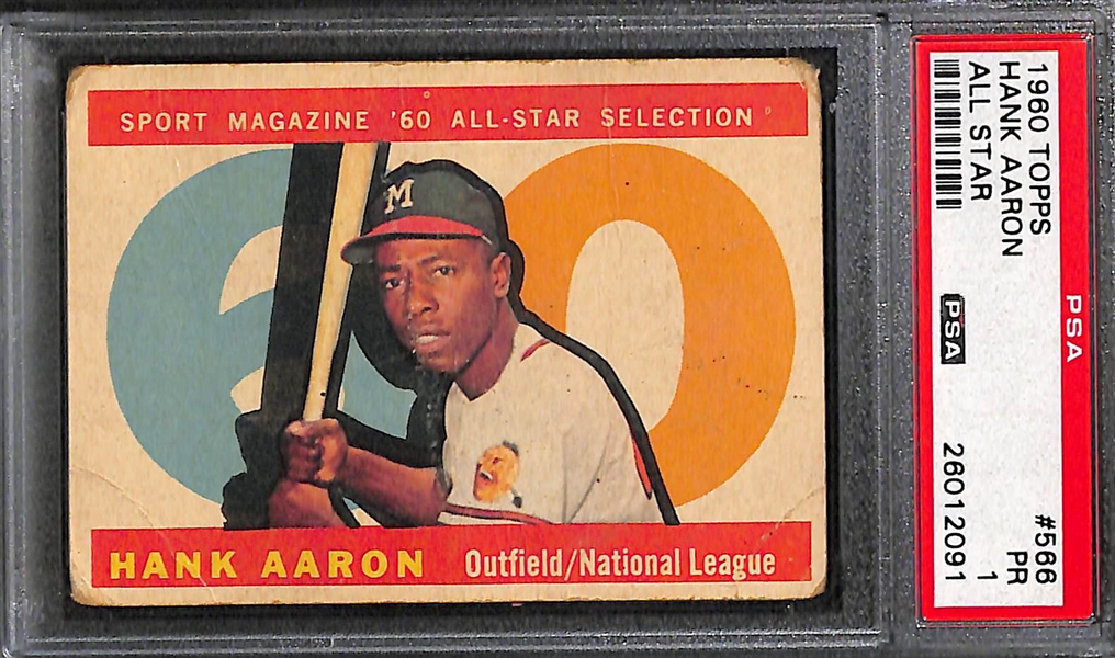 Lot of (4) 1960 and 1961 PSA Graded Hank Aaron Baseball Cards