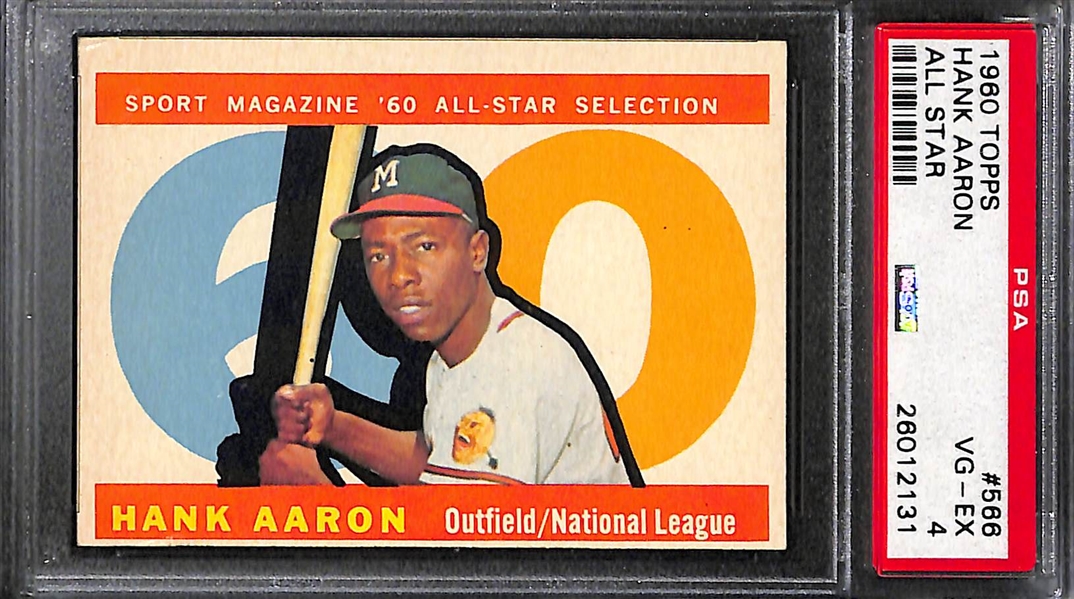 Lot of (4) 1960 and 1961 PSA Graded Hank Aaron Baseball Cards