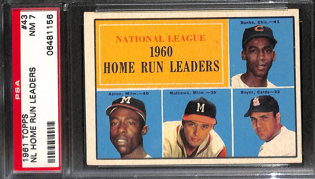 Lot of (4) 1960 and 1961 PSA Graded Hank Aaron Baseball Cards