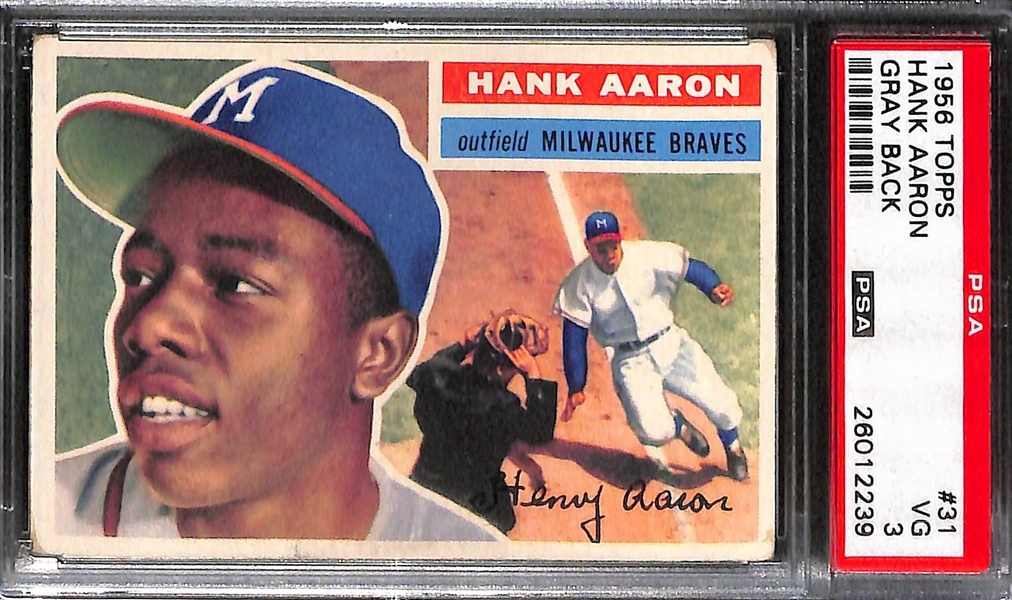Lot of (2) 1956 # 31 Topps Hank Aaron Graded PSA 3 and PSA 4