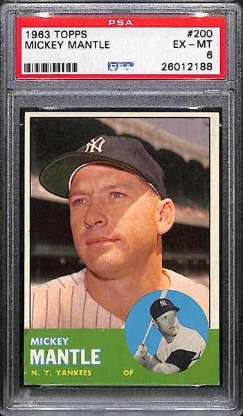 1963 Topps # 200 Mickey Mantle Graded PSA 6
