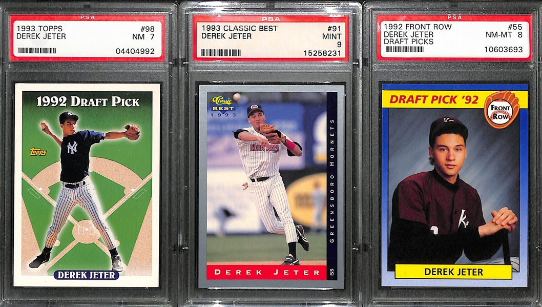 Lot of (11) PSA Graded Baseball Rookies w. Jeter, Ohtani, Acuna, Kershaw, Alonso 