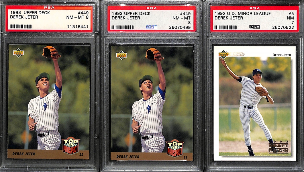 Lot of (11) PSA Graded Baseball Rookies w. Jeter, Ohtani, Acuna, Kershaw, Alonso 