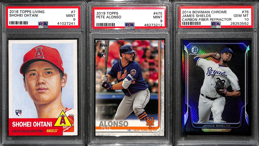 Lot of (11) PSA Graded Baseball Rookies w. Jeter, Ohtani, Acuna, Kershaw, Alonso 