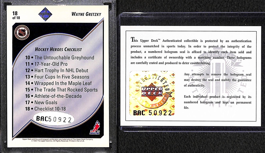 1992-93 Upper Deck Wayne Gretzky Hockey Heroes Autograph #d /2800