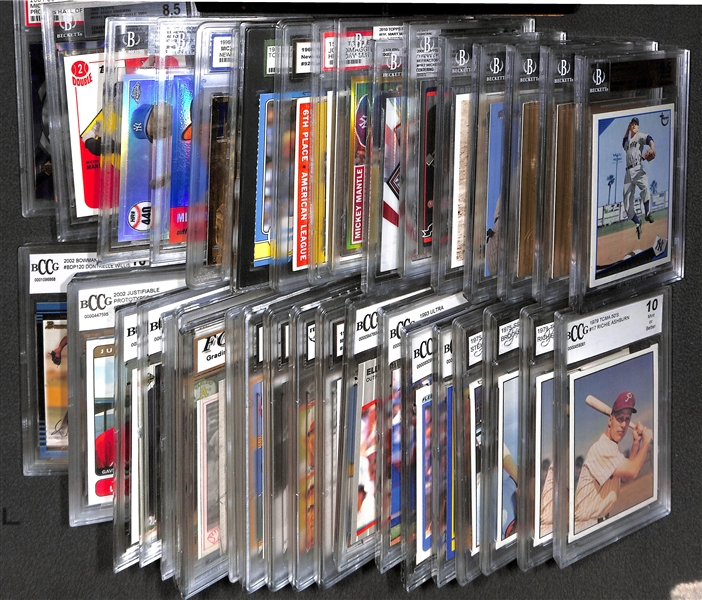 Huge (35+) Graded Card Lot w. Many Modern Mickey Mantle Inserts