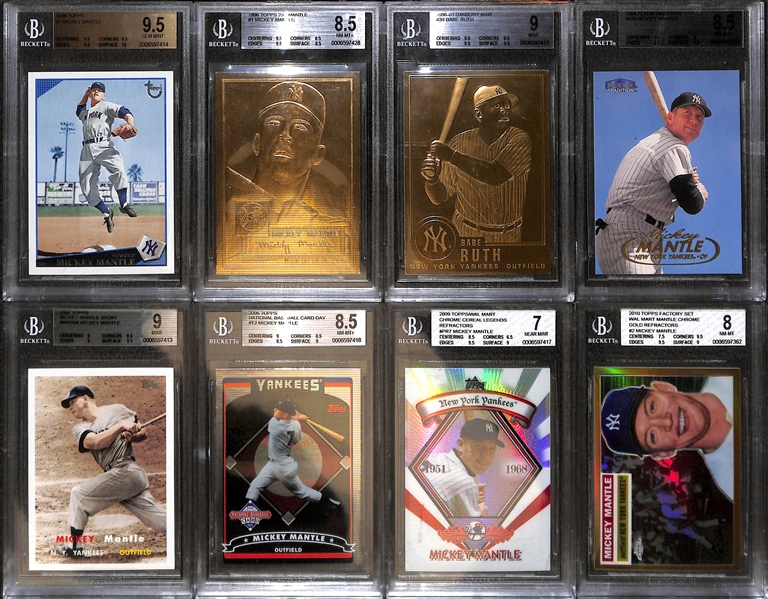 Huge (35+) Graded Card Lot w. Many Modern Mickey Mantle Inserts