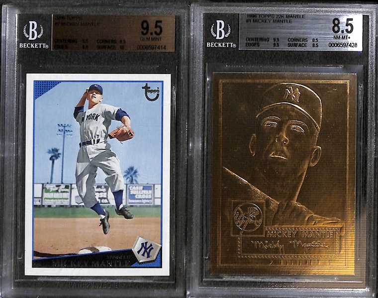Huge (35+) Graded Card Lot w. Many Modern Mickey Mantle Inserts
