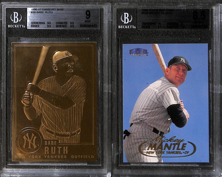 Huge (35+) Graded Card Lot w. Many Modern Mickey Mantle Inserts