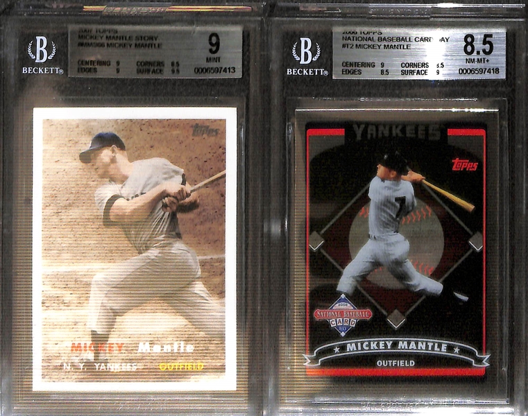 Huge (35+) Graded Card Lot w. Many Modern Mickey Mantle Inserts