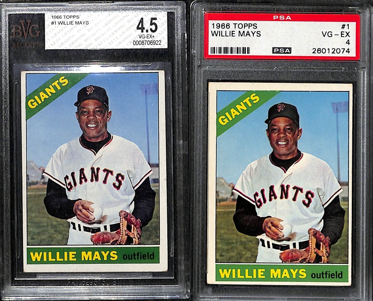 Lot of (10) Vintage Graded Willie Mays Baseball Cards