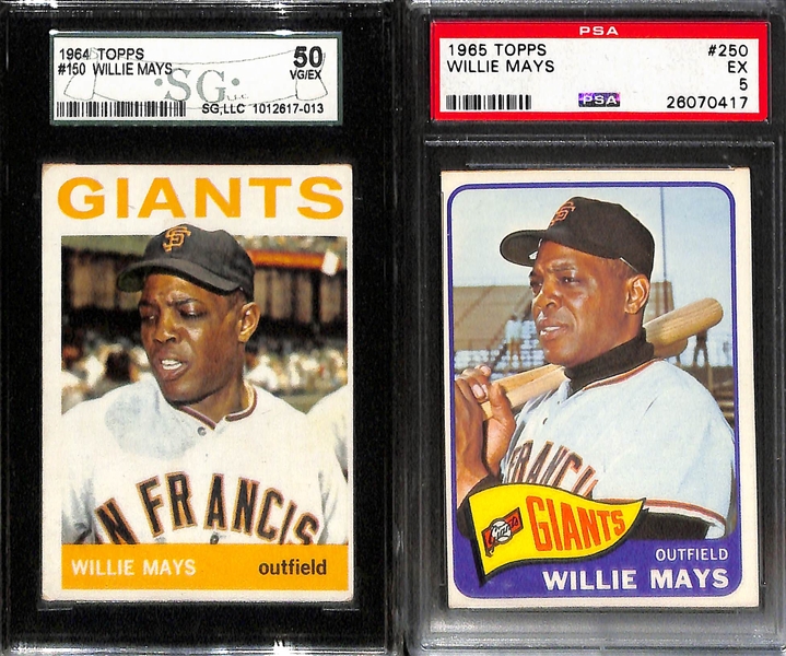 Lot of (4) PSA & SGC Graded Willie Mays 1963-65 Baseball Cards