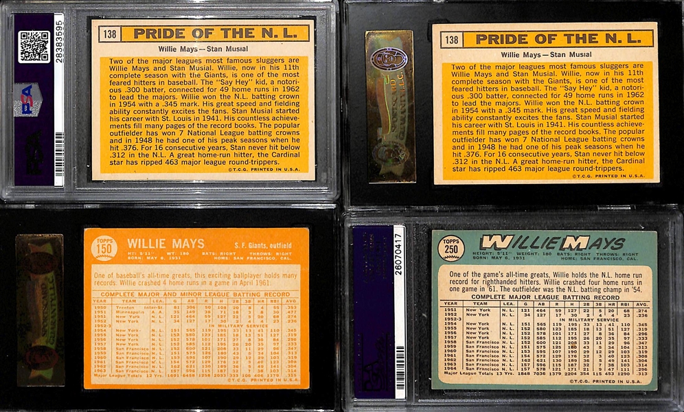 Lot of (4) PSA & SGC Graded Willie Mays 1963-65 Baseball Cards