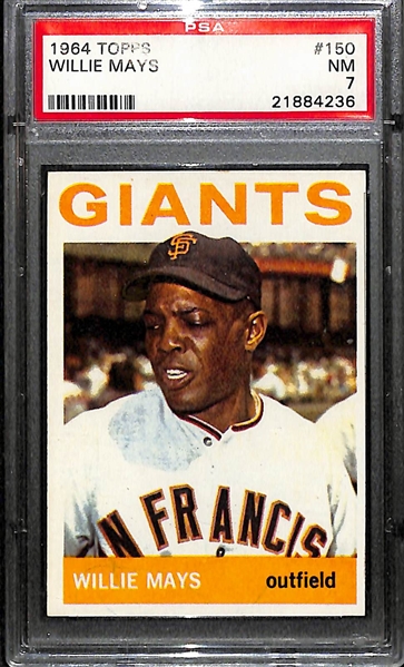 1964 and 1965 Topps Willie Mays Baseball Cards Both Graded PSA 7