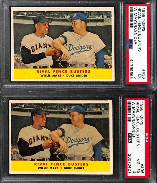 Lot of (6) Mostly PSA Graded 1958 and 1959 Willie Mays Baseball Cards