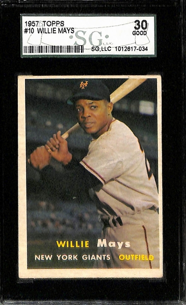 Lot of (3) PSA and SGC Graded 1956 and 1957 Willie Mays Baseball Cards