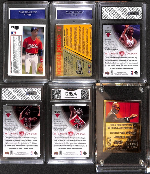 Lot of (14) Mostly Graded Michael Jordan Basketball and Baseball Cards