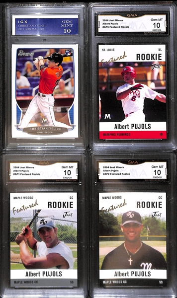 Lot of (20+) Graded Baseball Rookies w. R. Johnson, Smoltz, Boggs, Clemens, Ichiro, F. Thomas, D. Sanders and More