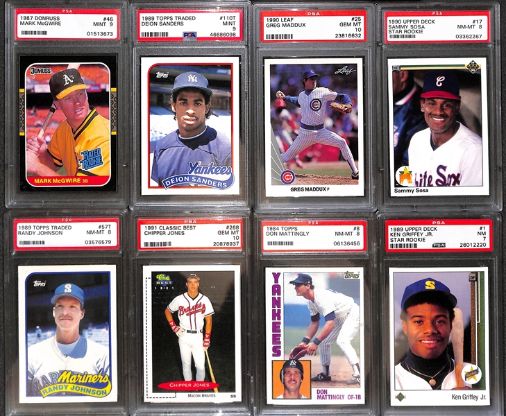 Lot of (25+) Mostly 1980s and 90s Baseball Graded Rookies w. (7) Ken Griffey Jr. PSA Rookies