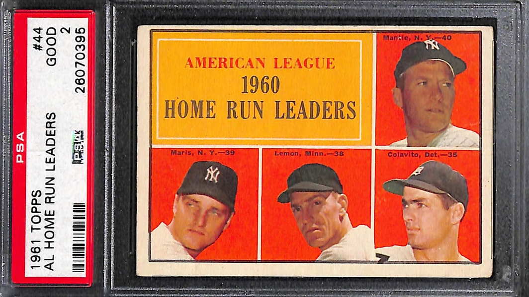 Lot of (4) 1961 Topps Graded Baseball Cards Feat. Mickey Mantle