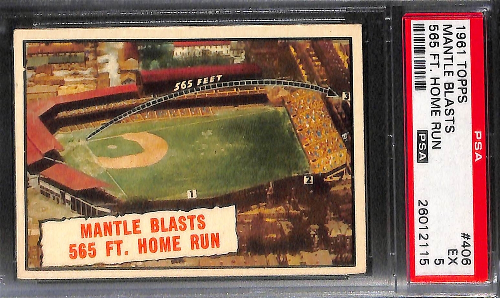 Lot of (4) 1961 Topps Graded Baseball Cards Feat. Mickey Mantle